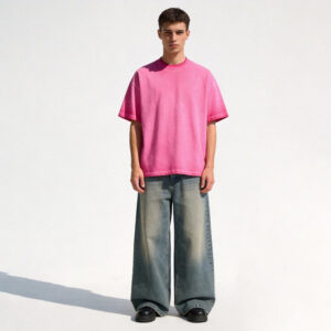 230g cotton dirty wash short sleeve t‑shirt