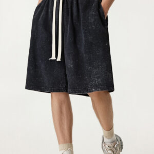 240gsm washed cotton casual shorts