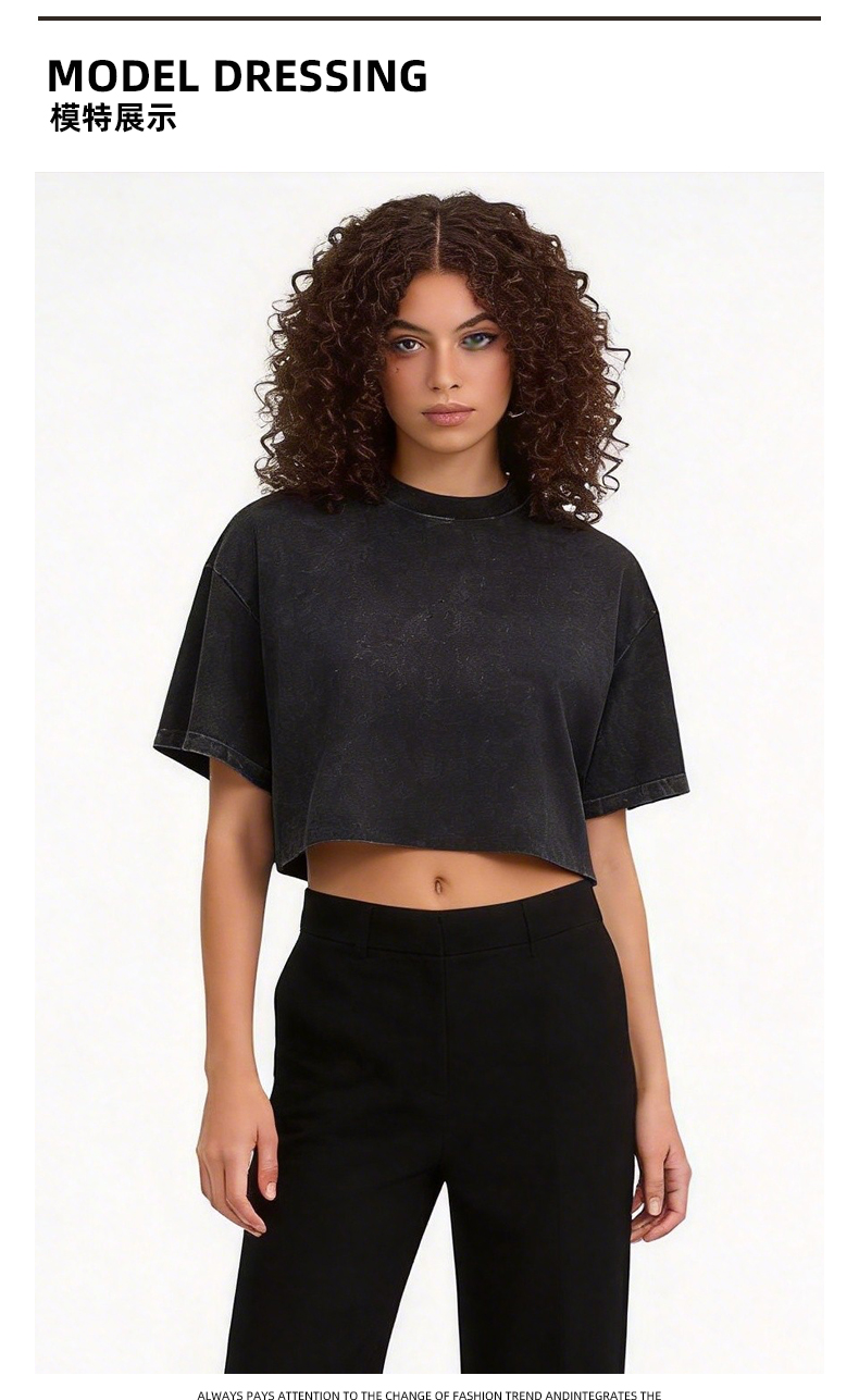 240gsm heavyweight cotton vintage washed crop top for women, cropped short sleeve t shirt, m xl sizes, 5 colors y2k streetwear slim fit tee